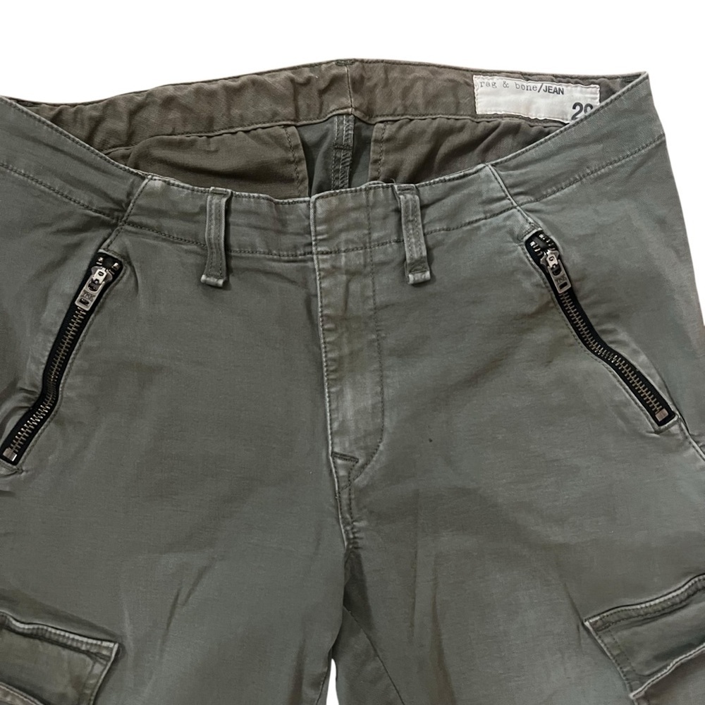 Rag & Bone District Army Green Military Cargo Pants Distressed Size 29 - Picture 3 of 8
